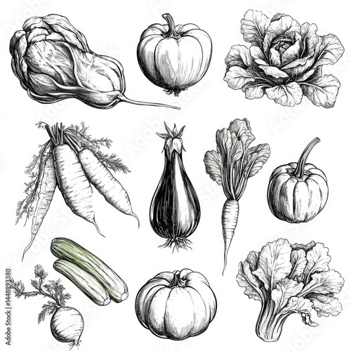 Vintage vegetable illustrations