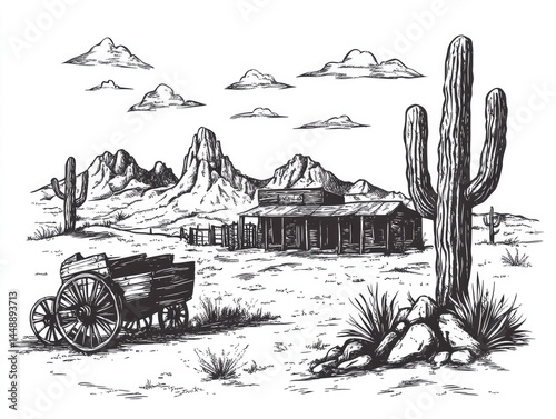 Western Landscape Sketch