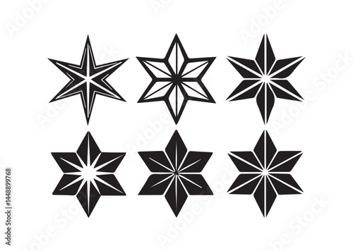 Sparkle star icon set, Sparkle star Silhouette Vector