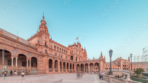 Foto Plaza de Espana timelapse hyperlapse in Seville, Spain