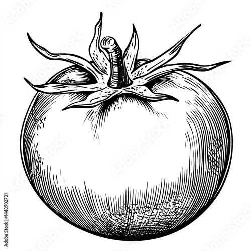 Detailed Tomato Drawing