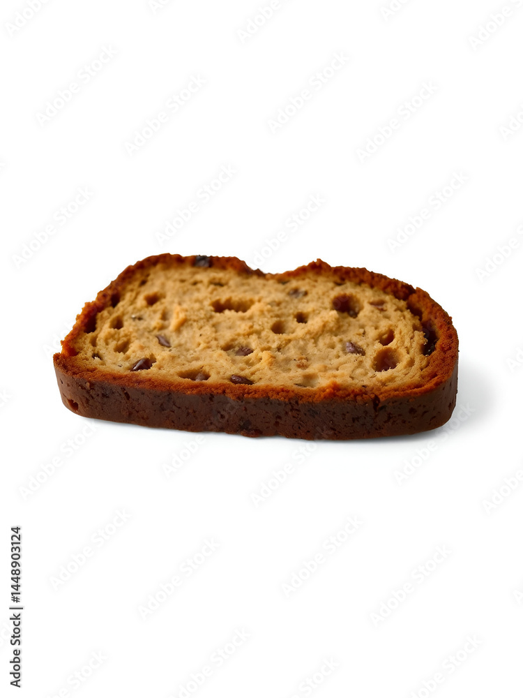 Delicious slice of bara brith on a clean white background Isolated on transparent background. Delicious slice of bara brith on a clean white background Isolated on transparent background.