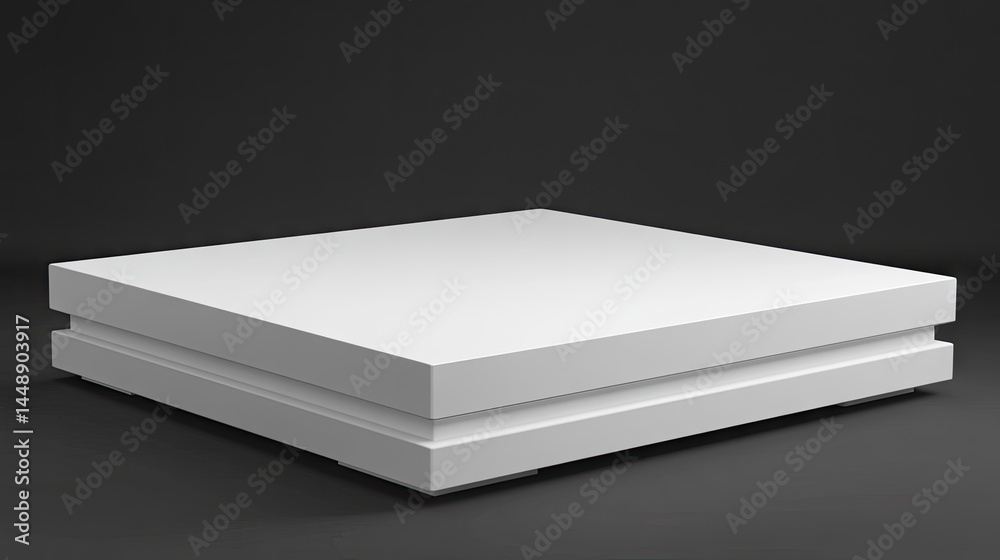 Square, modern coffee table design, rendered in . Square, modern coffee table design, rendered in .