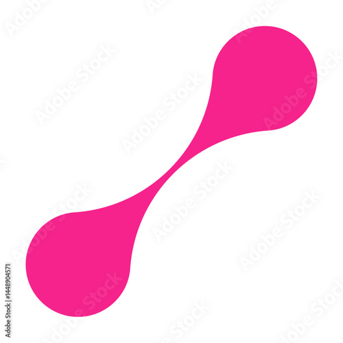 Pink circle blob connect pattern. Organic morphing shapes and logo dots. Flat vector illustration isolated on white background.