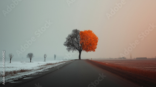 a tree on the road