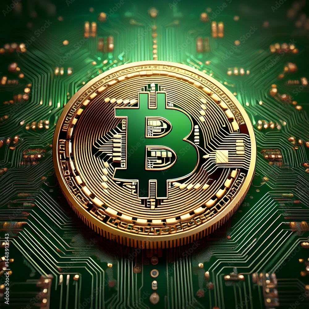 Bitcoin auf Leiterplatte Bitcoin auf Leiterplatte