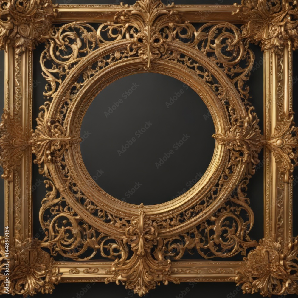 Obraz premium Intricate gold filigree frames, ornate detailing , album, texture, craft