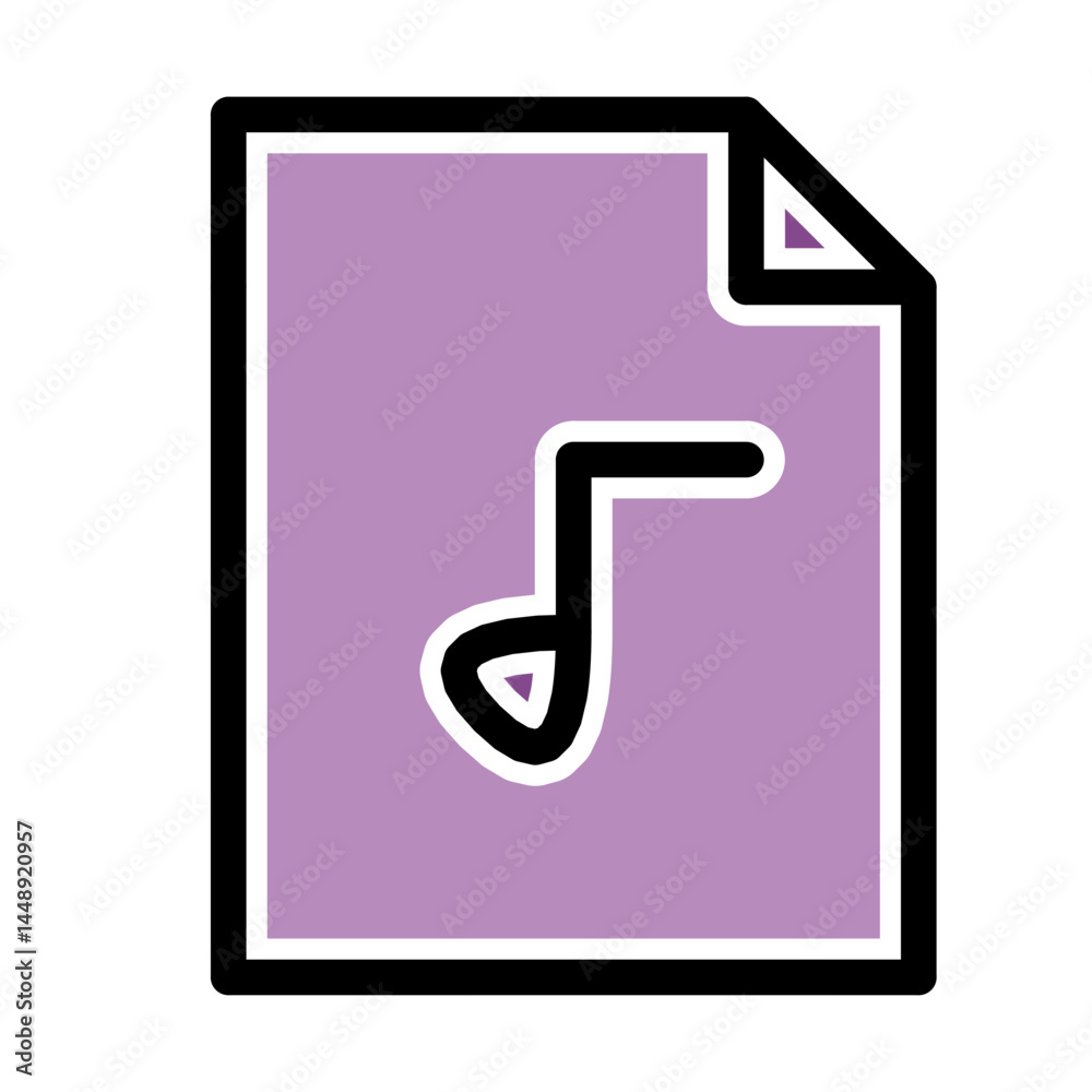 Flat icon design - music file Flat icon design - music file