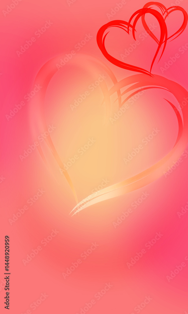 pink red deep in love background with hearts