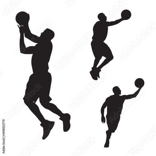 Basketball player silhouette vector art for sports design and athletic performance illustration graphic design
