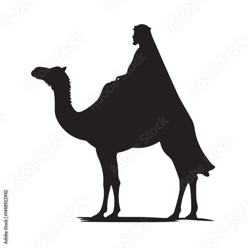 Camel silhouette vector image for travel desert arabian culture and middle east themed design projects