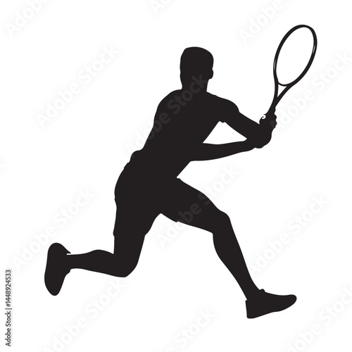 Tennis player silhouette vector illustration for sports and recreation design projects and graphics use case