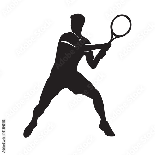 Tennis player silhouette vector illustration for sports and recreation related graphic design projects and more