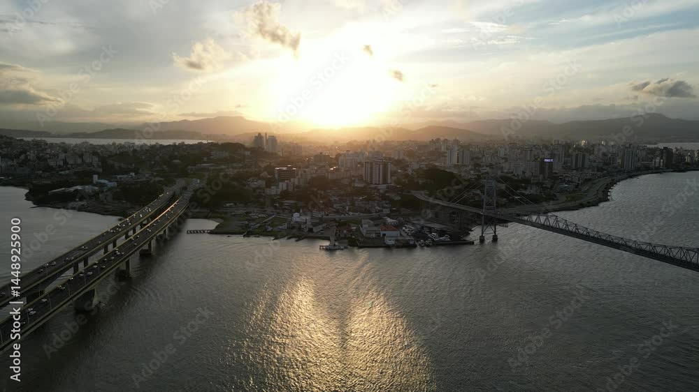 Ponte Hercílio Luz Florianópolis Por do Sol