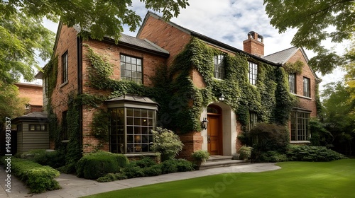 Wallpaper Mural Transform Brick Houses With Lush Ivy Growth Adding Timeless Green Elegance And Natural Charm Outdoors Torontodigital.ca