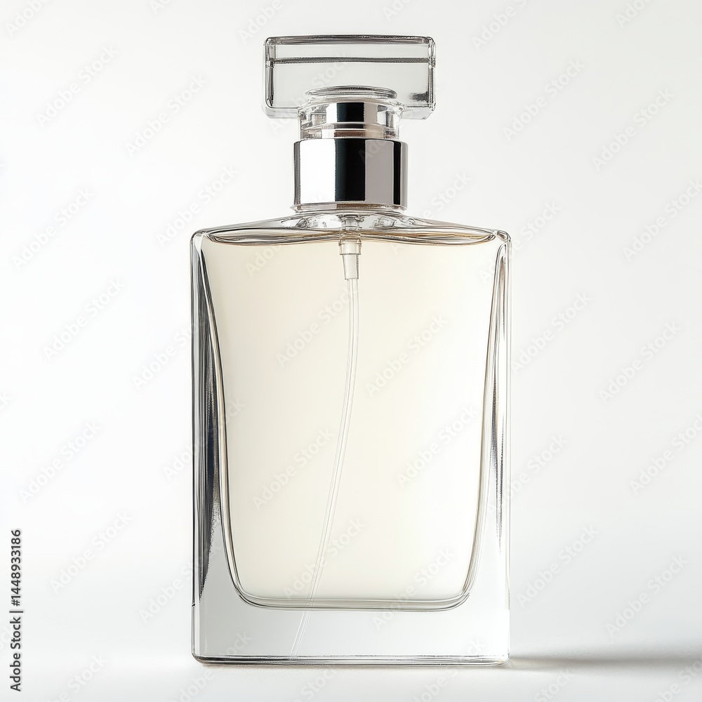 Empty Rectangular Perfume Bottle on white background Empty Rectangular Perfume Bottle on white background