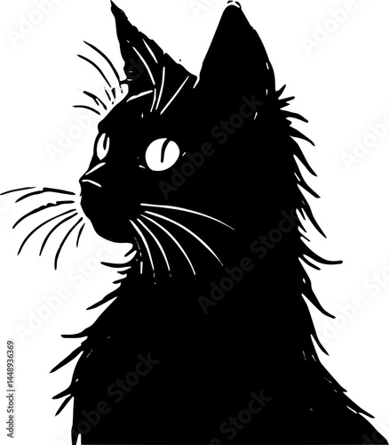 black cat vector illustration