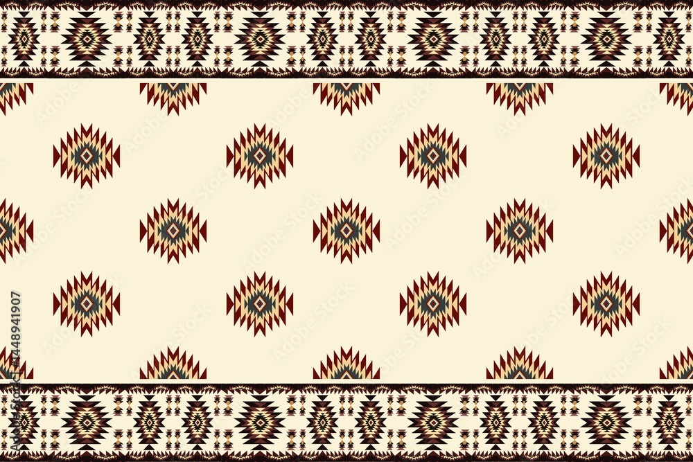 Fototapeta premium Native pattern american tribal indian ornament pattern geometric ethnic textile pattern navajo mexican fabric seamless Vector decoration fashion