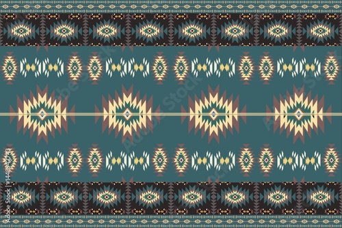 Native pattern american tribal indian ornament pattern geometric ethnic textile pattern navajo mexican fabric seamless Vector decoration fashion