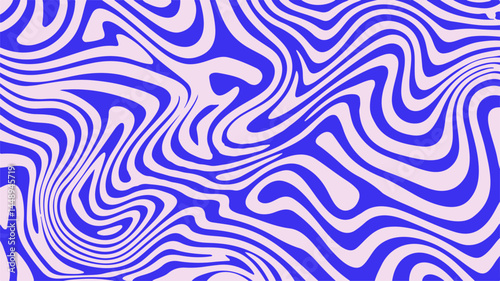 Dynamic blue and white vector art featuring wavy, hypnotic lines. The abstract pattern creates an optical illusion effect, perfect for modern psychedelic backgrounds or design.