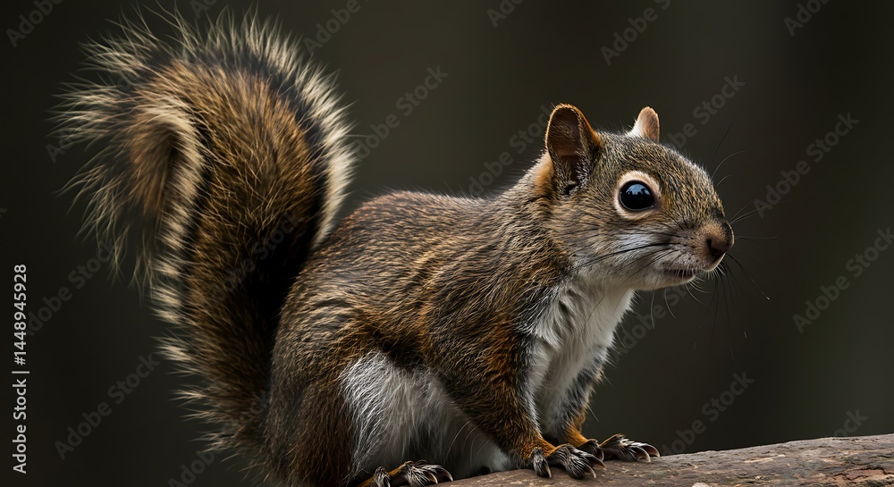 Obraz premium Upright Squirrel on Log