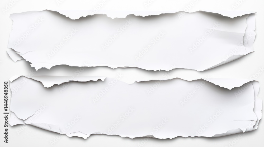 Fototapeta premium Torn White Paper Pieces: Abstract Background Texture