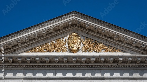 Ornate building pediment