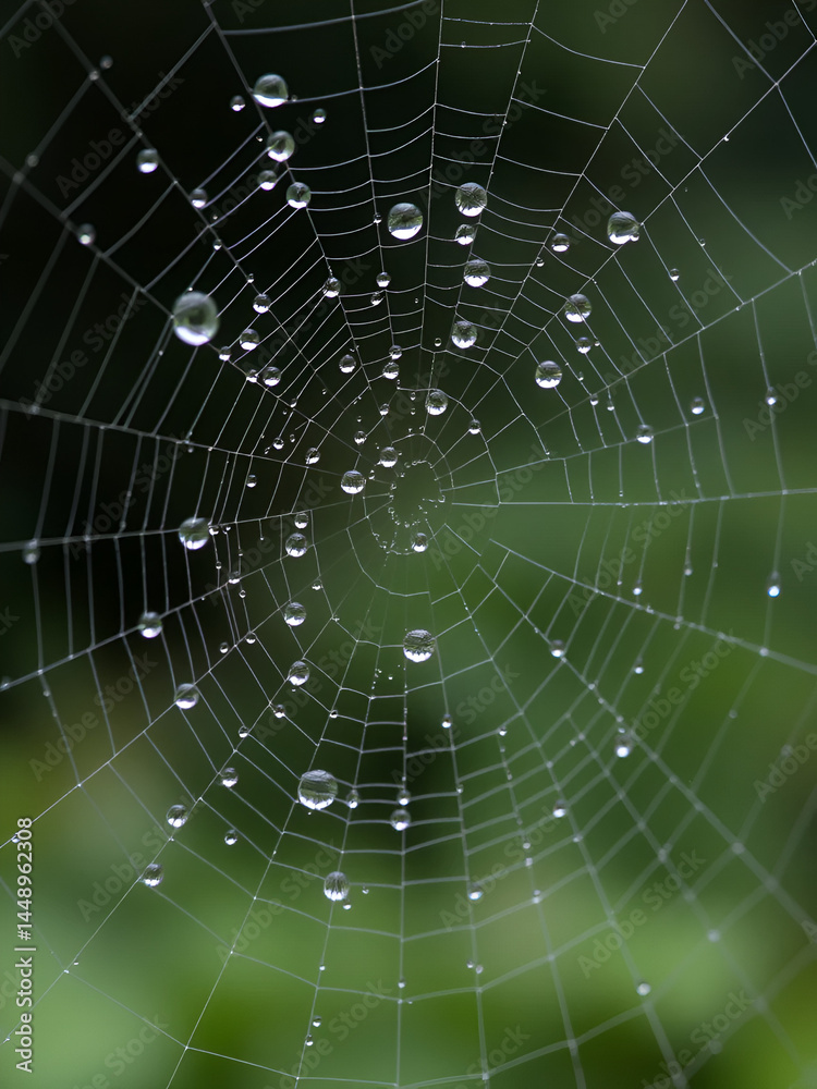 Water Drops on Spider Web Water Drops on Spider Web