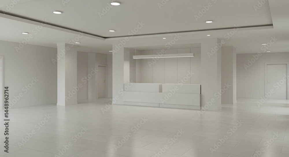 Fototapeta premium Modern Spacious Interior of Empty Office Reception Area