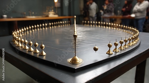 Synchronized Oscillations: A Kinetic Sculpture Displaying Harmonic Motion