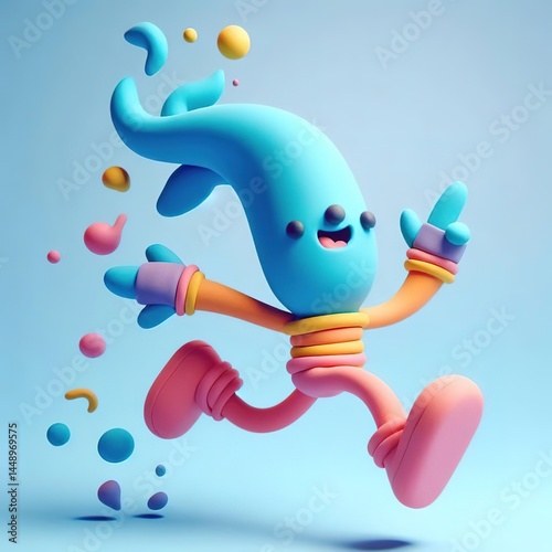 3d rendered illustration of a cartoon character abstract clay style