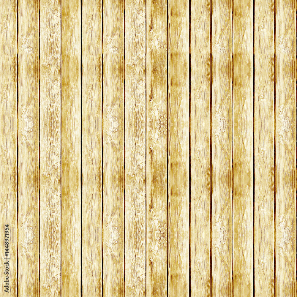 Fototapeta premium Light warm wooden planks with vertical boards and softly distressed texture. Bright natural background ideal for minimalist design, product mockups, packaging, interiors, and clean rustic layouts.