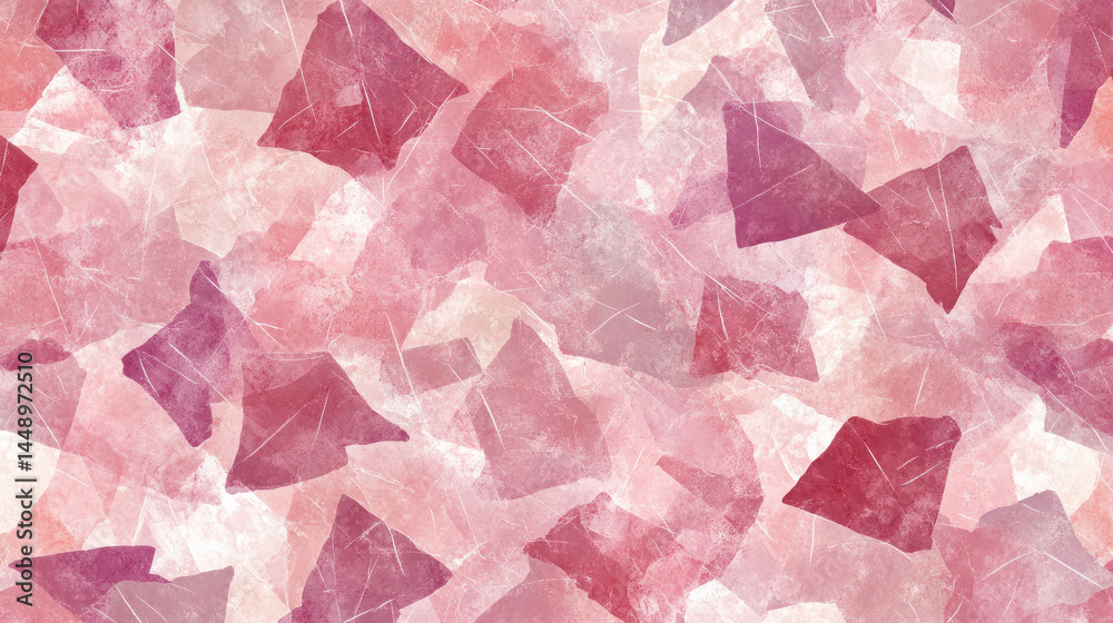 Fototapeta premium A pink and white background with a lot of pink and white shapes. The shapes are all different sizes and are scattered throughout the background. Scene is playful and whimsical