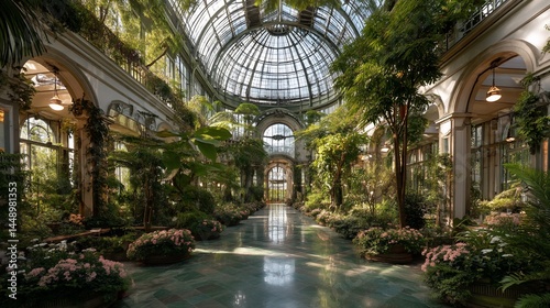 Lush conservatory interior