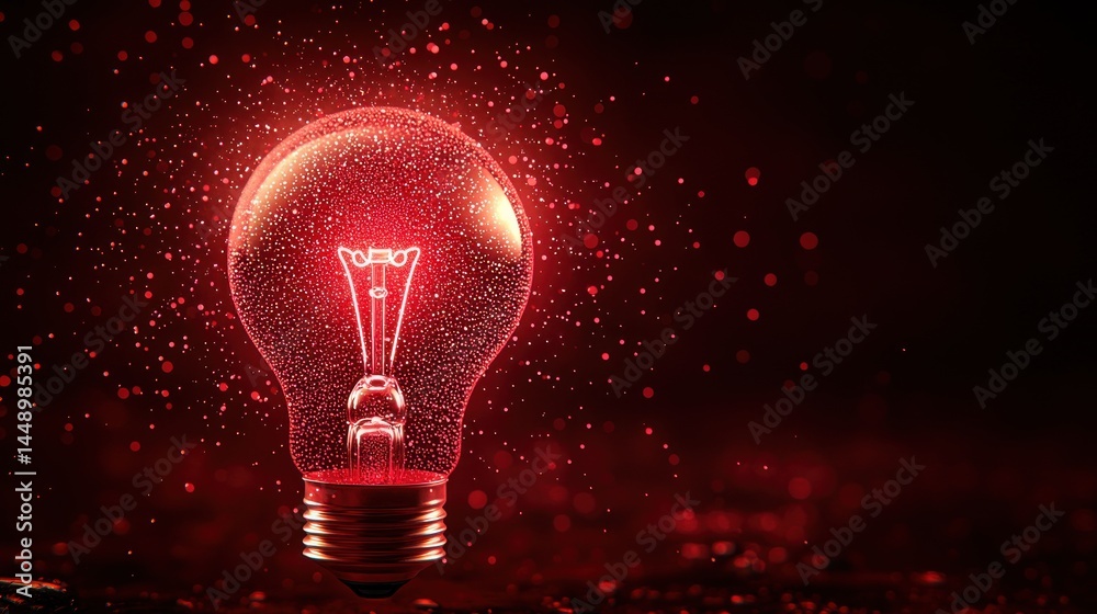 Illuminated Ideas: A Red-Hot Lightbulb Glowing with Inspiration Illuminated Ideas: A Red-Hot Lightbulb Glowing with Inspiration