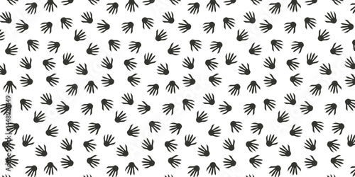 single color minimalist scatter seamless pattern with racoon footprint. animal footprint background for textile, wrapping and other