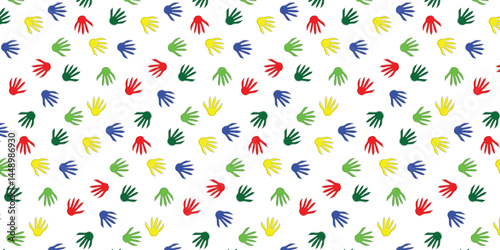 colorful scatter seamless pattern with racoon footprint. animal footprint background for textile, wrapping and other