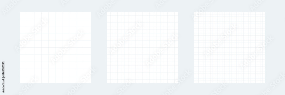 Set of square grid background with empty space. Design of square graph paper, school math sheet, grid paper sheet, notebook pattern, architectural graph paper. Set of square grid background with empty space. Design of square graph paper, school math sheet, grid paper sheet, notebook pattern, architectural graph paper.