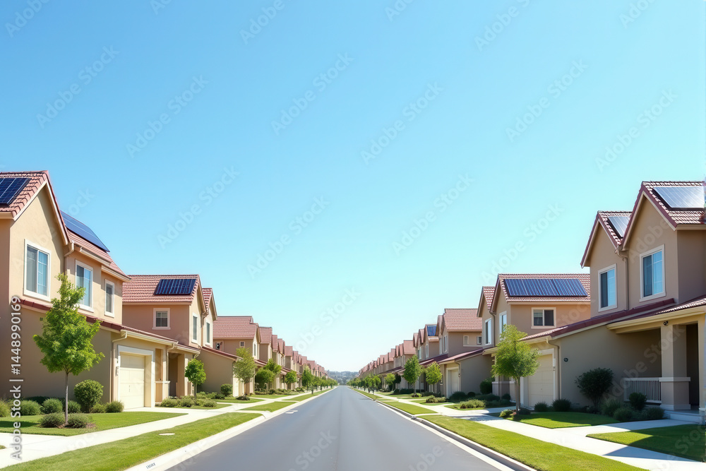 Fototapeta premium a photo of solar panels on house roof.