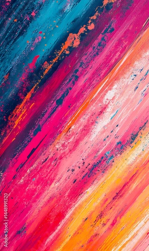 Diagonal Brush Strokes Texture Abstract Colorful Paint Streaks Background