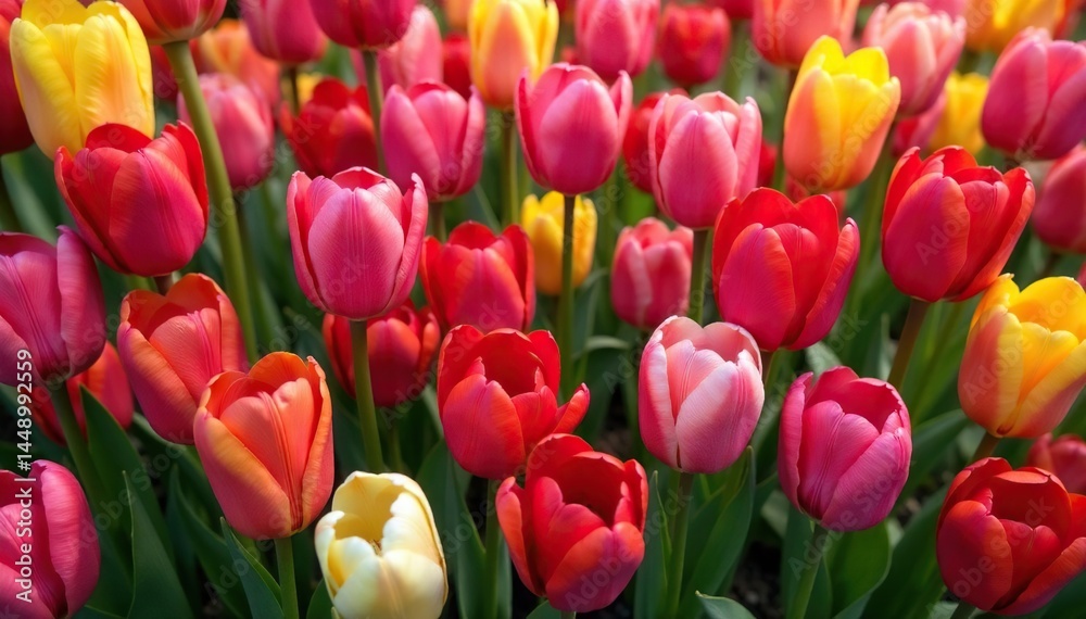 Bold, stylized tulips arranged in a square grid , nature, floral, design Bold, stylized tulips arranged in a square grid , nature, floral, design