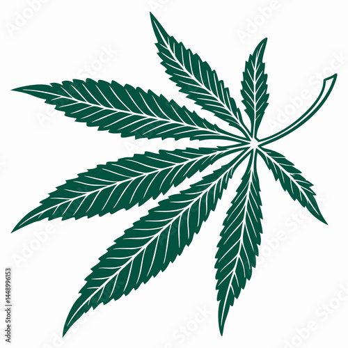 Isolated Marijuana Leaf Vector Illustration For Cannabis Industry Creative Design