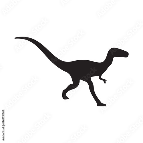 Isolated dinosaur silhouette vector illustration for prehistoric animal design and jurassic era concept