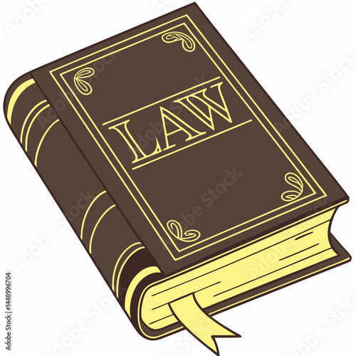 Law Book Vector Illustration With Ribbon Bookmark For Legal Themes