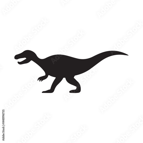 Dinosaur silhouette vector illustration of a jurassic reptile for prehistoric animal lovers and kids design