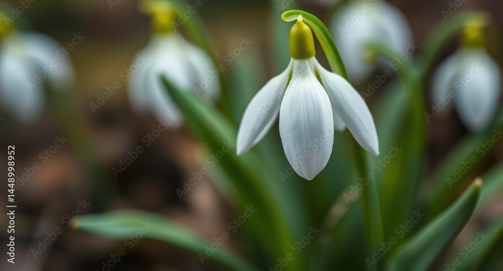 snowdrop flowers in the snow snowdrop flowers in the snow