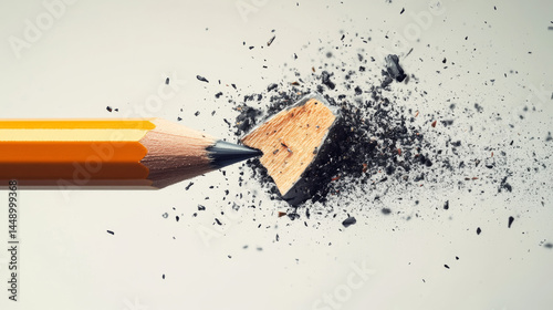 A symbolic concept image showing a broken pencil transforming into two, representing strength through adversity