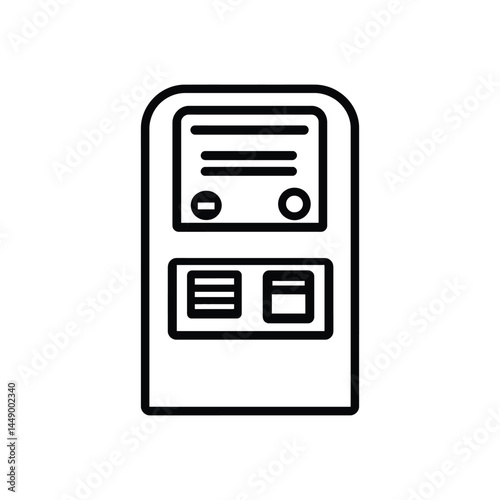 Isolated Retro Radio Outline Icon With Transparent Background And Rounded Edges