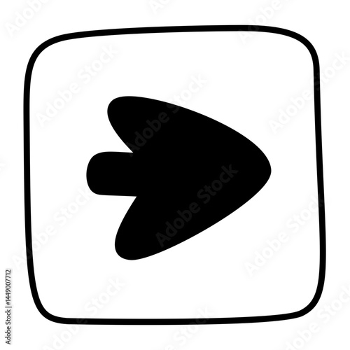 vector black right arrow doodle outline