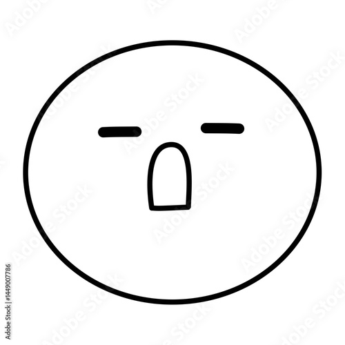 bored face doodle outline